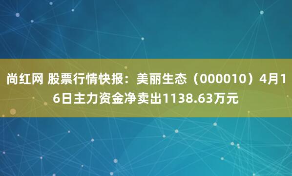 尚红网 股票行情快报：美丽生态（000010）4月16日主力资金净卖出1138.63万元