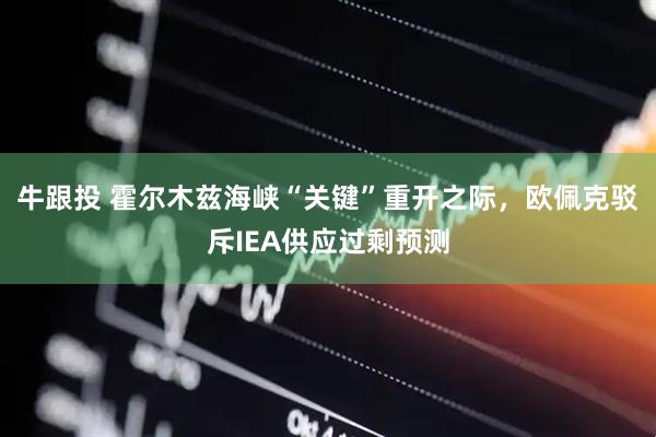牛跟投 霍尔木兹海峡“关键”重开之际，欧佩克驳斥IEA供应过剩预测
